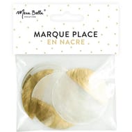 Deco 6 marque place en nacre/dore