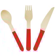 Menagere 18 couverts en bois rouge