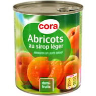 Cora abricot au sirop léger 4/4 100% 820g