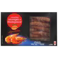 Cora Dégustation crevettes sauvages entières crues de Madagascar 400g