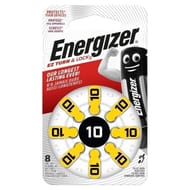 Piles pour prothèses auditives Energizer Format 10, pack de 8