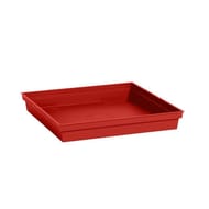 Soucoupe toscane 32.6cm carre pour pots carre  gris ant  rouge rubis