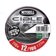 Tresse grise fluo 8 brins 110m 15/100 mitchell