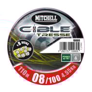 Tresse jaune fluo 8 brins 110m 08/100 mitchell