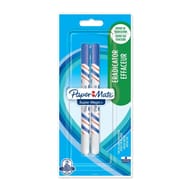 Papermate - 2 super magic + effaceurs biseautés réécriveurs corps compact