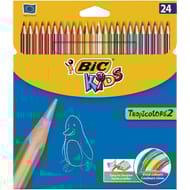 Bic 24 crayons de couleur tropicolors étui carton