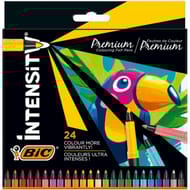 BIC Intensity Feutre de Coloriage Pointe Incurvée Fine et Corps Noir Mat - Couleurs assorties X24