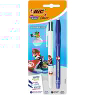 BIC 4 Couleurs Mario Kart + BIC Gel-ocity Illusion bleu Mario Kart- Blister de 2