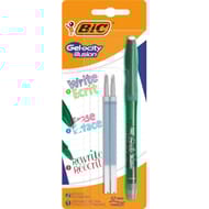 BIC Gel-ocity Illusion Stylos Gel Effaçables Pointe Moyenne (0,7 mm) - Vert, Blister de 1 + 2 Rechar