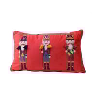 Coussin velours "casse-noisette" rouge 30x50cm