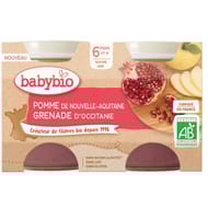 Babybio pot pomme de nouvelle-aquitaine grenade d'occitanie 2x130g dès 6 mois