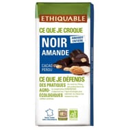 Ethiquable carré à croquer chocolat noir 65% amandes entières Pérou bio 180g