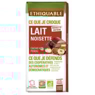Ethiquable carré à croquer chocolat lait noisettes entières Pérou bio 180g