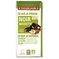 Etthiquable carré à croquer chocolat noir 65% noisettes entières Pérou bio 180g