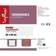 Influx oreiller ferme 60x60cm matelassé déhoussable