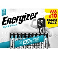 Energizer 10 piles aaa/lr3 max plus durent jusqu'a 130% plus longtemps