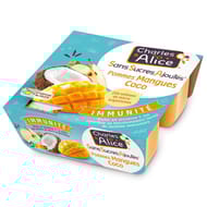 Charles & Alice sans sucre ajouté immunité pomme mangue coco 4x97g