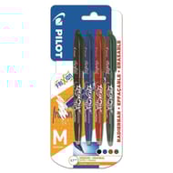 Pilot Frixion ball x4 (noir, bleu, rouge, vert)