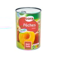 Cora pêches demi-fruits préservées 1/2 410g