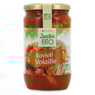 Jardin bio raviolia a la volaille bio bocal verre 700g