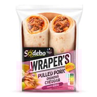 Sodebo wraper's pulled oignons frits pork cheddar BBQ 190g