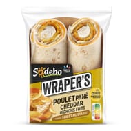 Sodebo wraper's poulet pané cheddar oignons sweet mustar 190g