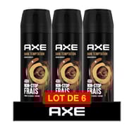 Axe deodorant bodyspray homme dazrk temptation 48h non stop frais 6x200ml