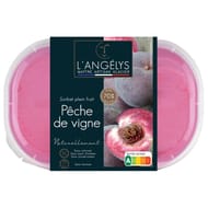 L'angelys bac sorbet plein fruit pêche de vigne 750ml 500g