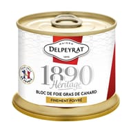 Delpeyrat bloc de foie gras de canard origine france finement poivre boite 200g