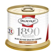 Delpeyrat bloc de foie gras de canard origine france a l'armagnac boite 200g
