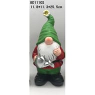 Gnome bonnet vert h18cm