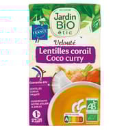 Jardin bio étic velouté lentilles corail coco curry bio 1l
