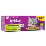 Whiskas pâtée pour chat sachets fraîcheur carte mixte en gelée 48x85g