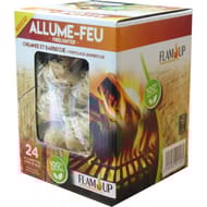 Flam'up allume feu 100% naturel laine de bois + allumettes intégrée x24