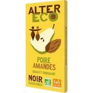 Alter eco chocolat noir poire amandes doux et croquant bio 100g