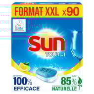 Sun tablettes lave vaisselle tout en 1 citron ecolabel x90