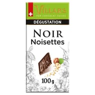 Villars tablette dégustation noir aux éclats de noisettes 100g