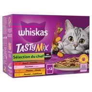 Whiskas pâtée pour chat sachets fraîcheur tasty Mix sélection du chef en sauce 12x85g