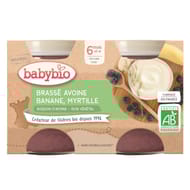 Babybio pot brassé avoine banane myrtille dès 6 mois 2x130g