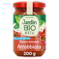 Jardin bio étic sauce arrabiata bio pot de 200g