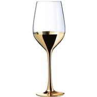 Verre a pied bassin jambe et pied or