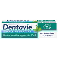 Dentavie dentifrice bio haleine fraîche cosmetic organic 75ml