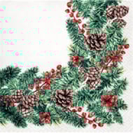 20 serviettes 33x33cm guirlande vegetale