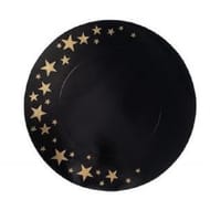 4 sous assiettes 34cm noir imprimé voire lactee or