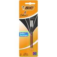 Bic recharge 4 couleurs medium noir blister 2