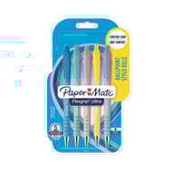 Papermate stylo bille flexgrip ultra rétractable corps pastel encre noir x5