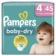 Pampers baby-dry taille 4 couches de 9 à 14kg x45