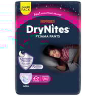 Huggies drynites sous vetements de nuit  4-7ans fille(17-30kg) x16