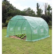 Serre de jardin tunnel structure en acier galvanisé   19 mm 4 arches 9 m