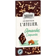 Nestlé les recettes de l'atelier tablette chocolat noir amandes 100g